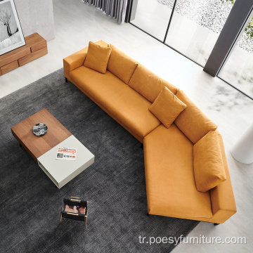 Oturma odası modern minimalist mobilya l şekilli kanepe